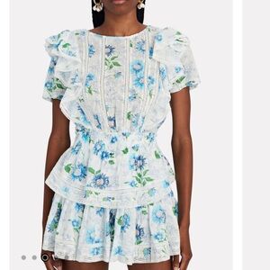 LoveShackFancy Natasha Ruffled Mini Dress